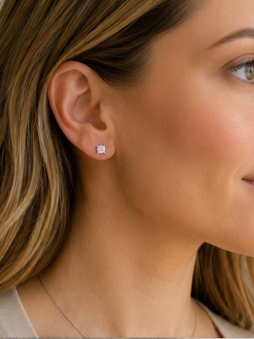 Stirling silver pave earrings studs
